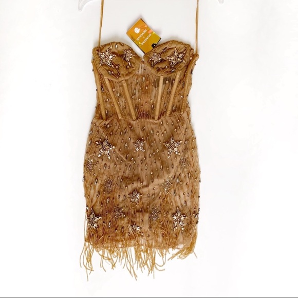 DUNDAS X REVOLVE Marilyn Embellished Mini Dress in Gold • SOLD OUT!! - Picture 5 of 9